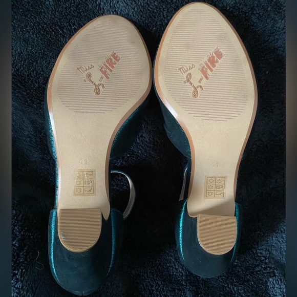 Miss L Fire Amber in Sparkly Teal size 41 - Picture 3 of 3